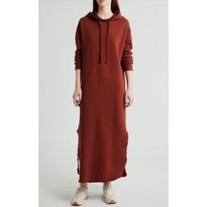 NWT Frank & Eileen James Long Sleeve Hooded Cape Dress Size Small In Redwood